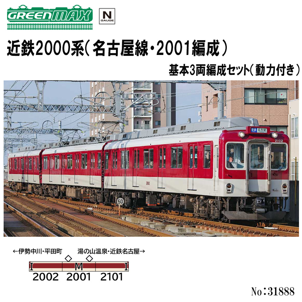 グリーンマックス グリーンマックス 近鉄2000系（名古屋線・2001編成
