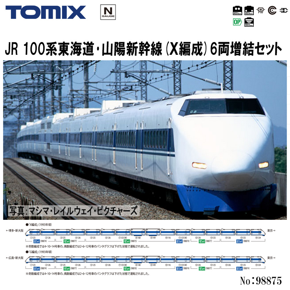 TOMIX Nゲージ JR 100系東海道・山陽新幹線 基本セット 98874 JR 100系東海道・山陽新幹線基本セット｜製品情報｜製品検索