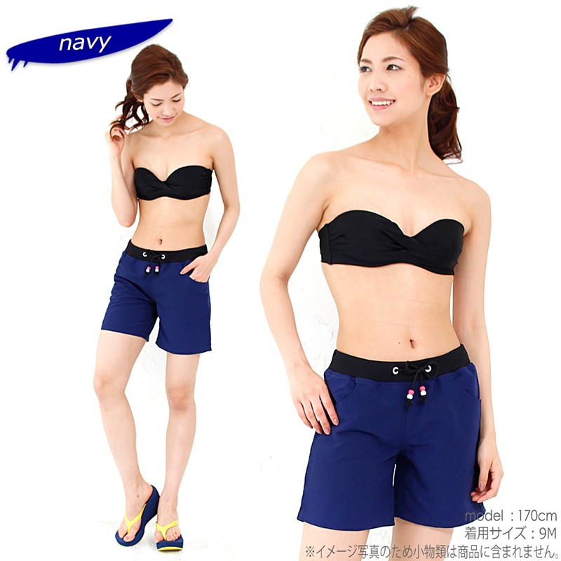  board shorts surf pants lady's swimsuit short pants large size body type cover pants bottom knees height : alla polacca