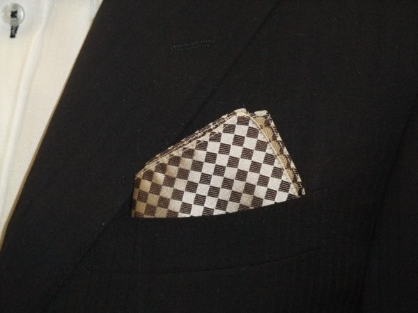  бежевый × Brown. город сосна узор pocket square ( chief 23cm)/40%OFF/PC-IT004