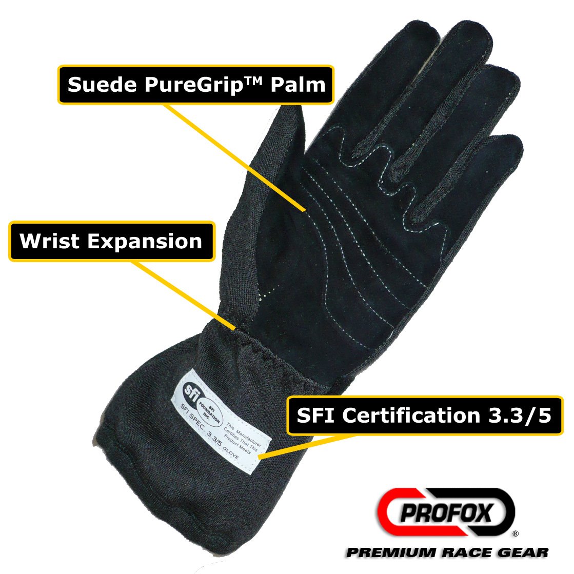 PROFOX Fire Resistant Nomex Auto Racing glove SFI 3.3 / 5 PROFOX Fir parallel imported goods 