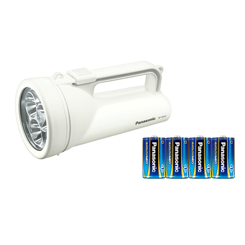 Panasonic パナソニック 乾電池エボルタNEO付きワイドパワーLED強力ライト BF-BS02K-W ×1個 懐中電灯、ハンディライトの商品画像
