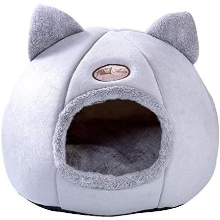  кошка bed для домашних животных спальный мешок домик для кошек купол type теплый нежный холод . меры для помещений ... подушка имеется 