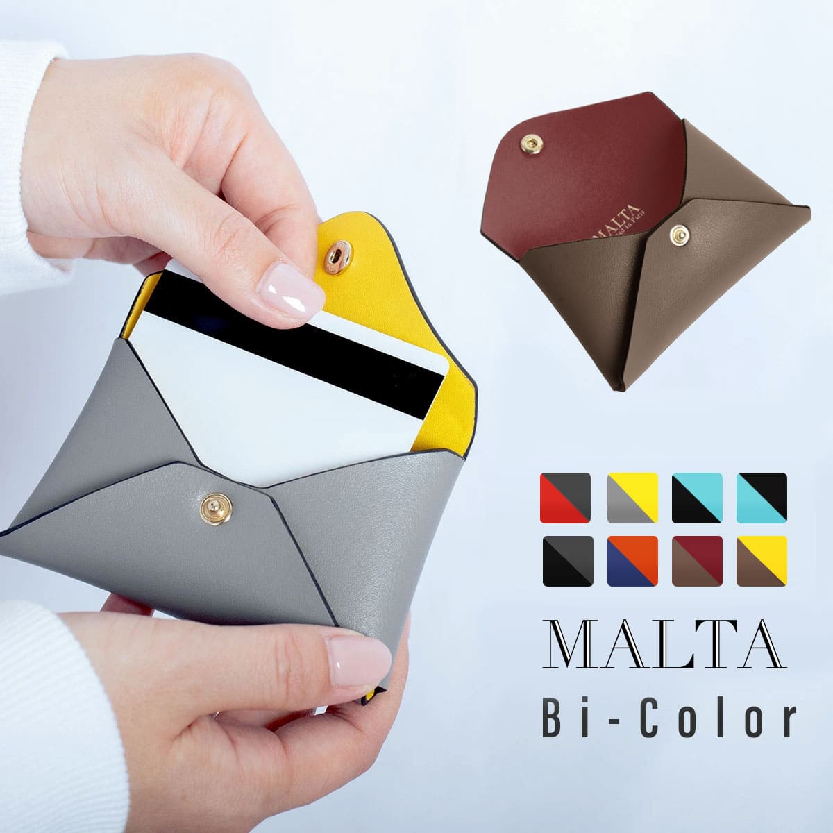  card-case lady's high capacity cow leather brand bai color leather 15 pcs storage Point card credit card business card card-case compact slim MALTA