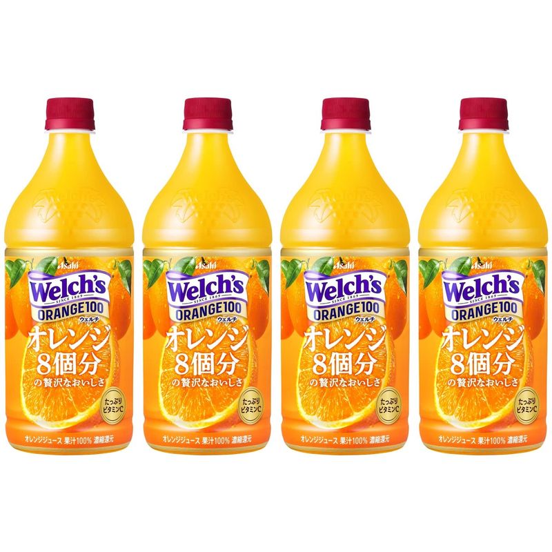 アサヒ ウェルチ オレンジ100 ペットボトル 800g×4 Welch's フルーツジュースの商品画像