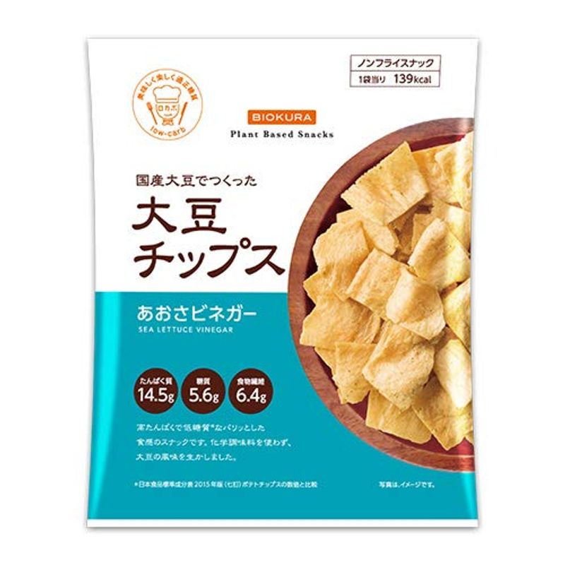 BIOKURA ビオクラ 大豆チップス あおさビネガー 35g×12袋 スナック菓子の商品画像