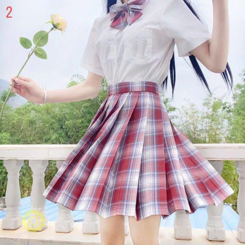 16 color development uniform skirt check sailor suit teens ever school uniform pleated skirt cosplay costume JK woman height raw I clothes high school miniskirt school 