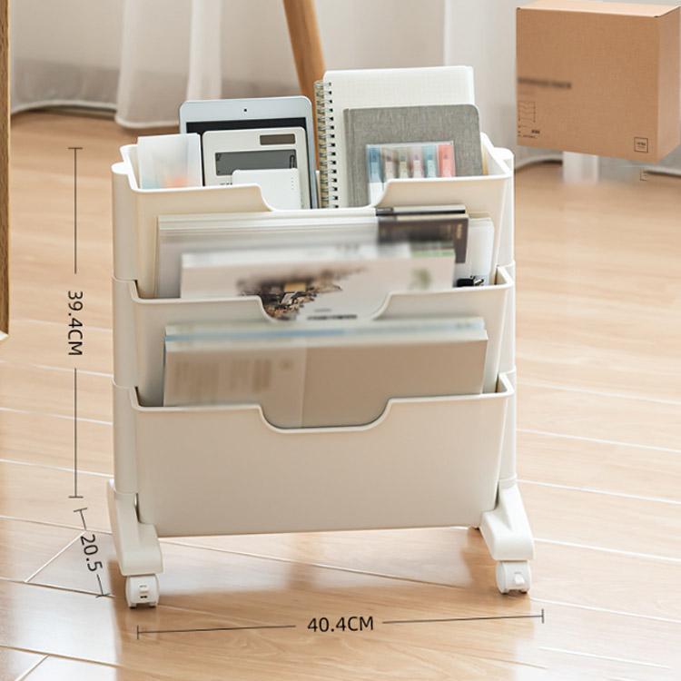  file Wagon magazine rack slim 3 step caster bookcase shelves movement small articles storage stationery storage document adjustment storage shelves file establish magazine storage book@ storage newspaper 