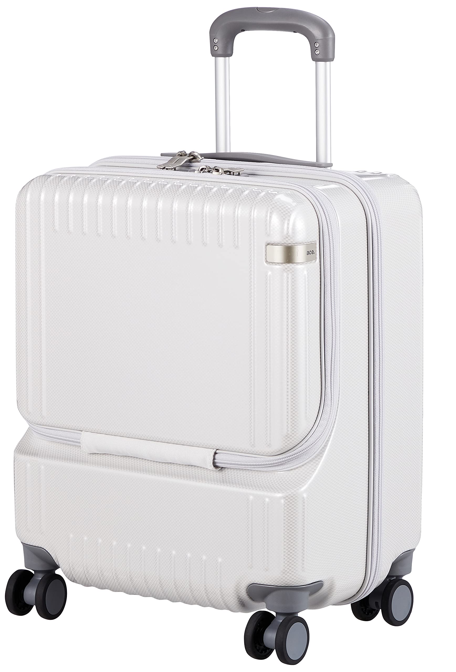エース パリセイド3-Z 06912 スーツケース ジッパータイプ 37L（ホワイトカーボン） 旅行用品　機内持込み可能ハードスーツケースの商品画像