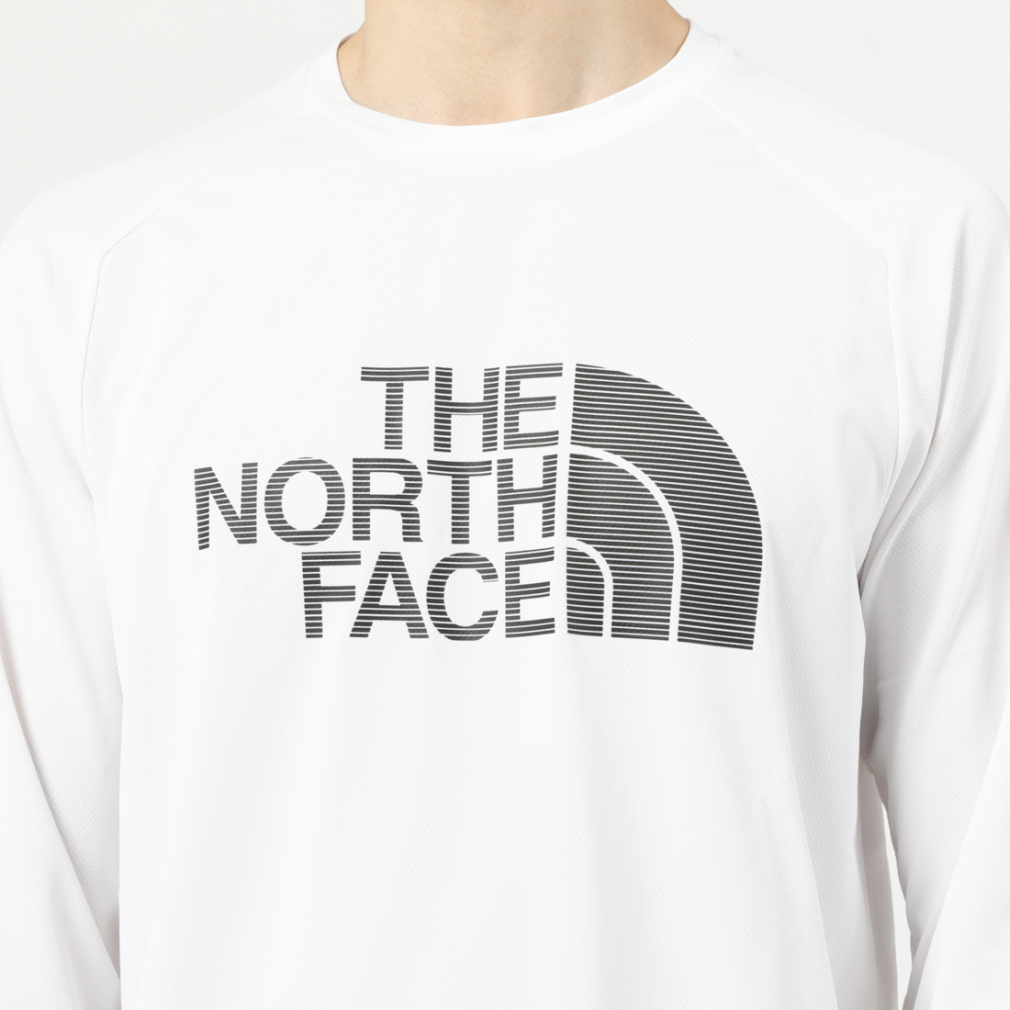  The * North Face men's land / running long sleeve T shirt L/S GTD Logo Crew long sleeve GTD Logo Crew NT12377 : white THE NORTH FACE