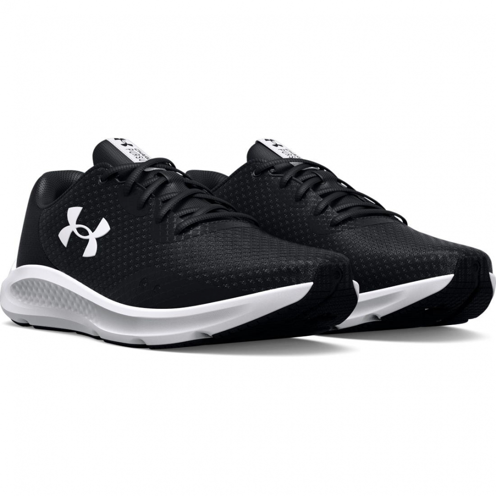  Under Armor UA Charged Pursuit 3 EX WIDE 3025801 men's land / running running shoes : black × white UNDER ARMOUR