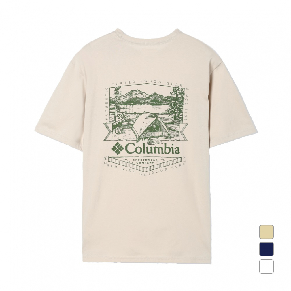2024 весна лето Colombia мужской уличный короткий рукав футболка rocker way li балка задний графика Short рукав чай XE4916 Columbia
