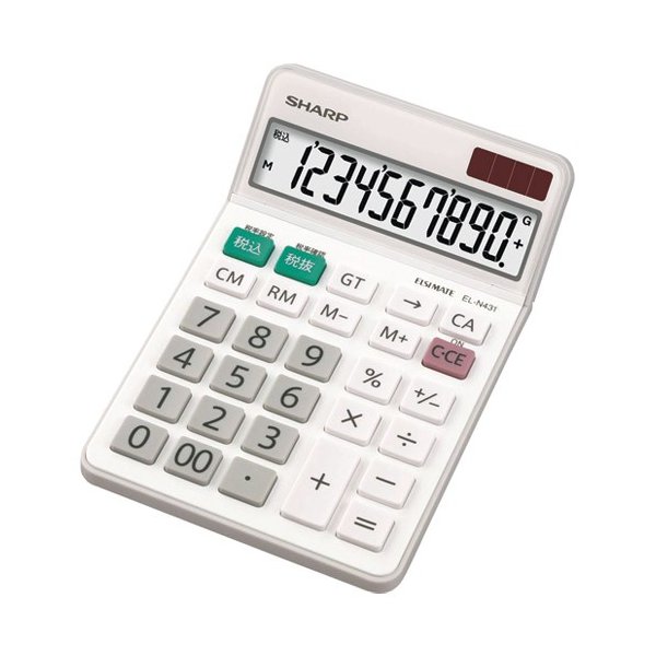 シャープ 10桁 ベーシック 実務電卓 ナイスサイズタイプ EL-N431-X ×1個の商品画像