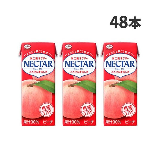 不二家 ネクター ピーチ 紙パック 200ml×48本 ネクター フルーツ