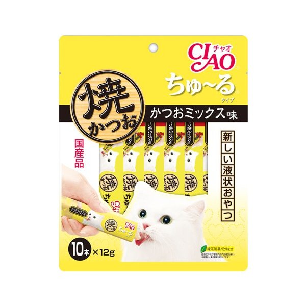 いなば 焼かつお 猫用 ちゅ～るタイプ かつおミックス味 10R-109（12g×10本）×1個の商品画像