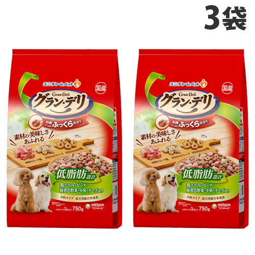 unicharm グラン・デリ ふっくら仕立て 低脂肪 750g×3個 ユニ・チャームペット グラン・デリ ドッグフード ドライフードの商品画像