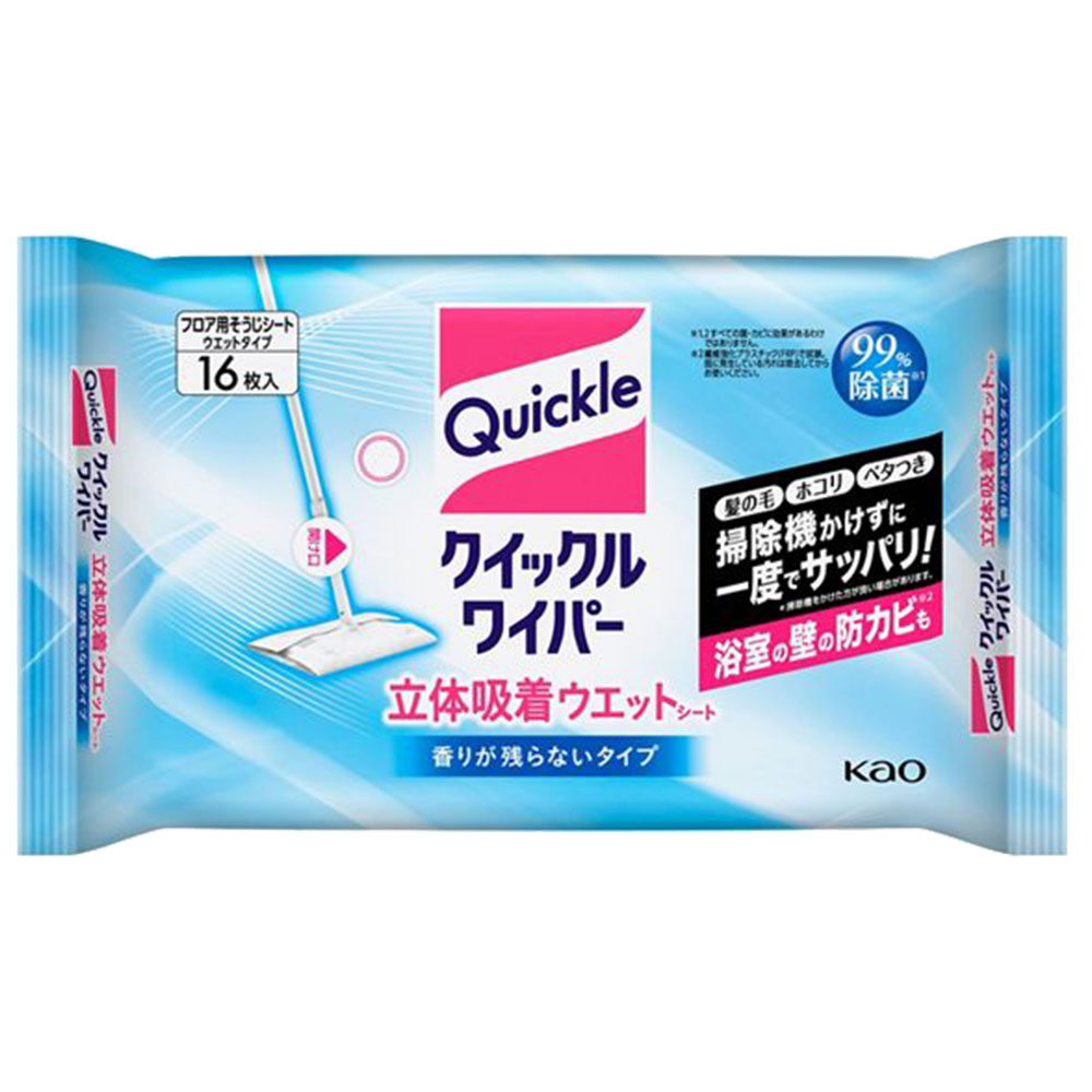 クイックルワイパー 立体吸着ウエットシート 香りが残らないタイプ 16枚 × 1個の商品画像