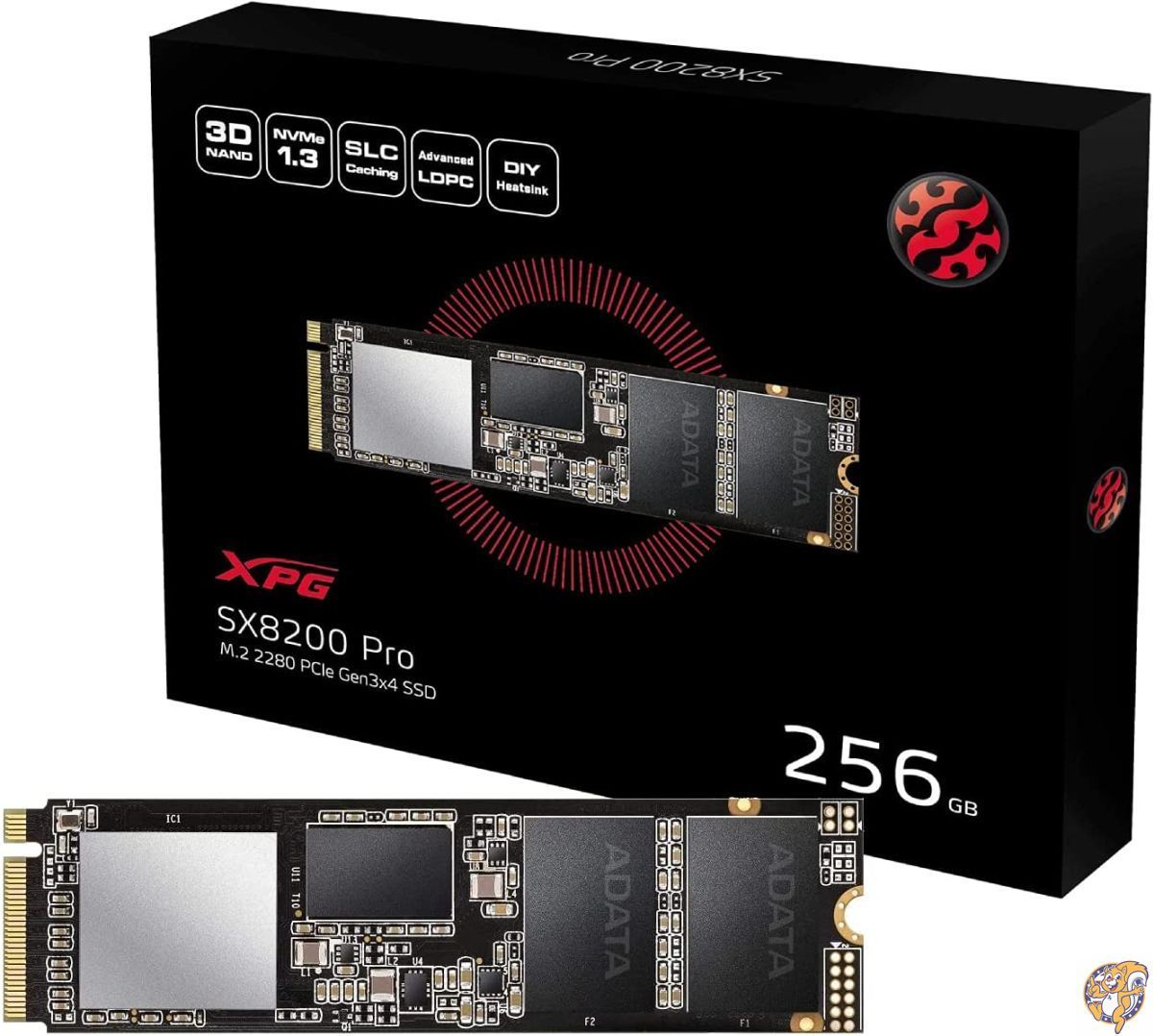 A-DATA ASX8200PNP-256GT-C ［XPG SX8200 Pro M.2 Type2280 NVMe 256GB］ XPG 内蔵型SSDの商品画像