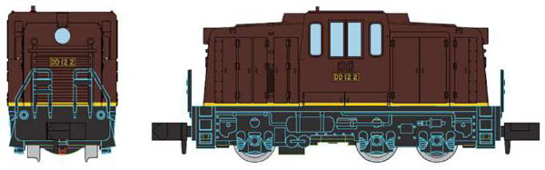 マイクロエース マイクロエース Cタイプディーゼル機関車 DD12タイプ 茶色 黄帯 A1045 Nゲージの機関車の商品画像