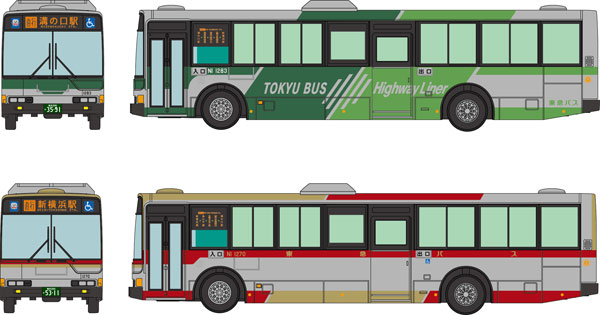 ザ・バスコレクション 東急バス さよなら新横浜～溝の口線2台セット 341383の商品画像