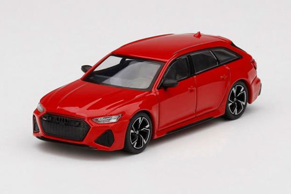 トゥルースケールミニチュアス アウディ RS 6 アバント カーボンブラックエディション タンゴレッド （右ハンドル） （1/64スケール ダイキャスト MINI GT MGT00194-R） おもちゃのミニカーの商品画像