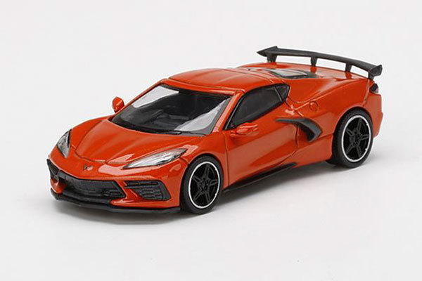 トゥルースケールミニチュアス シボレー コルベット スティングレイ 2020 セブリング オレンジ ティントコート （右ハンドル） （1/64スケール ダイキャスト MINI GT MGT00227-R） おもちゃのミニカーの商品画像