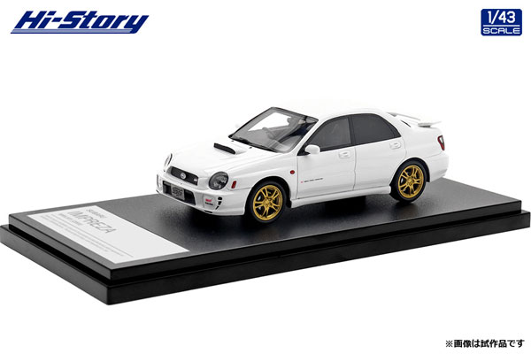 1/43 ハイストーリー　スバル　WRX STI EJ20 ミニカー　ホワイト ハイストーリー 1/43 スバル インプレッサ WRX STi 2002 ピュア