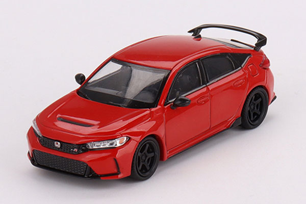 トゥルースケールミニチュアス Honda シビック Type R 2023 ラリーレッド w/Advan GT Wheel （左ハンドル） （1/64スケール ダイキャスト MINI GT MGT00546-L） おもちゃのミニカーの商品画像