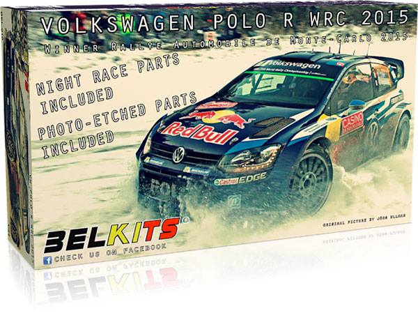 1/24 フォルクスワーゲン ポロ R WRC 2015 モンテカルロラリー ウィナー プラモデル [Belkits]の商品画像