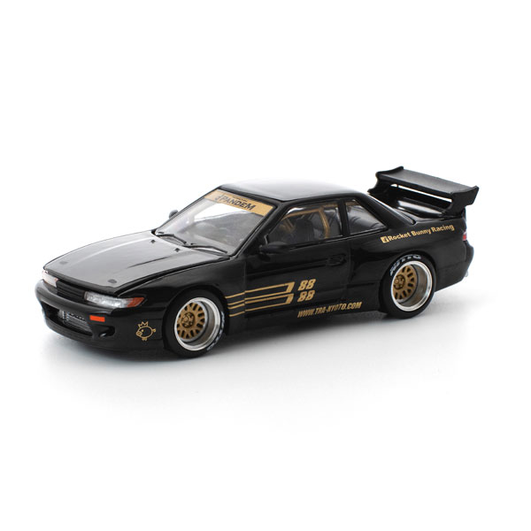 ポップレース パンデム シルビア S13 - ブラック （1/64スケール ダイ