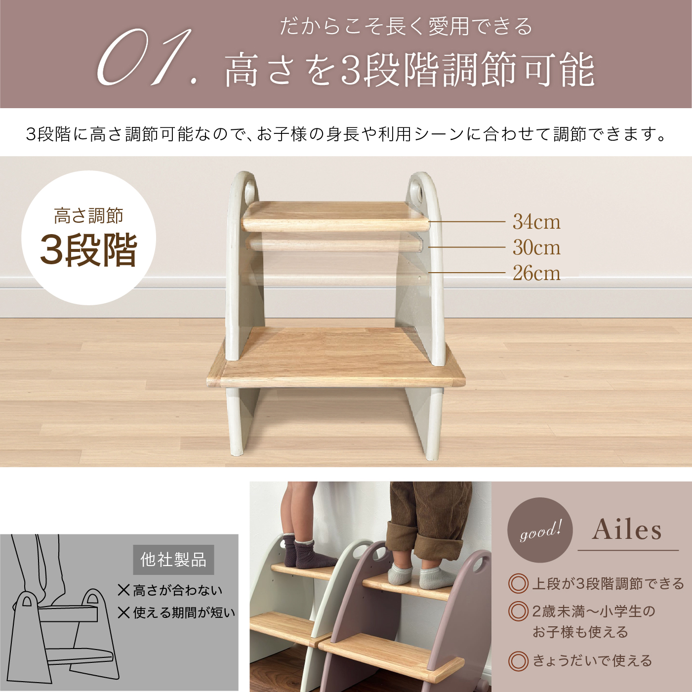  step‐ladder Kids step‐ladder step pcs for children step‐ladder step in terrier miscellaneous goods Northern Europe Ailes chair table shelf wooden purity 