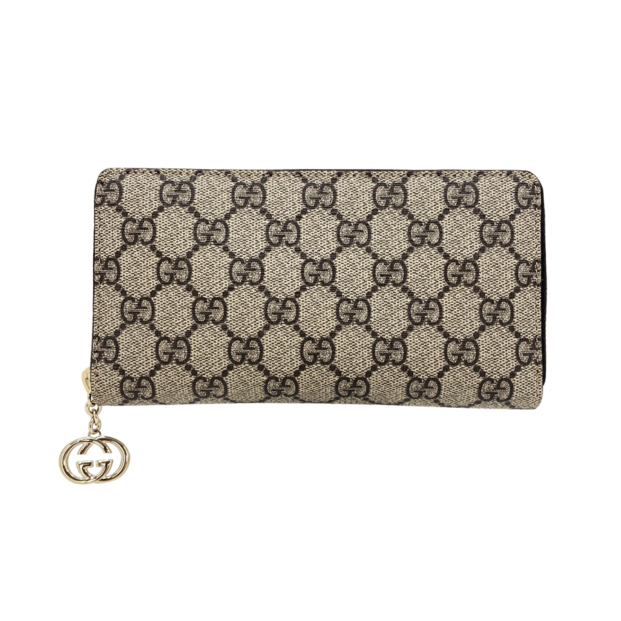 GUCCI GG Plus Zip Around Round Fastener Long Wallet 307982 KGDDG 9768 （Beige/Brown） レディース長財布の商品画像