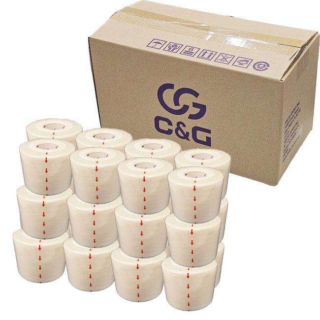 C＆G 非伸縮テープ ホワイトテープ 19mm×12m（64巻入）/38mm×12m（32巻入）/50mm×12m（24巻入）×1セットの商品画像