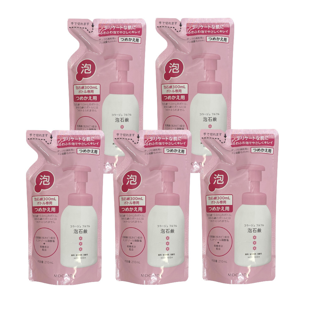 コラージュフルフル泡石鹸 ピンク つめかえ用 210ml×5個の商品画像