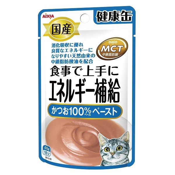 アイシア 国産 健康缶パウチ エネルギー補給 かつおペースト 40g×12個 猫缶、ウエットフードの商品画像