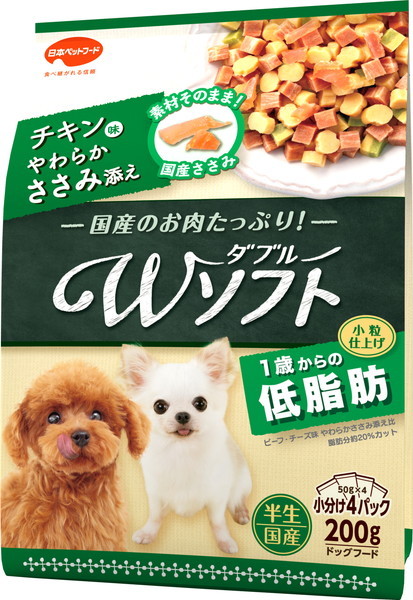 ビタワン君のWソフト 低脂肪 チキン味 やわらかささみ添え 200g×1セットの商品画像