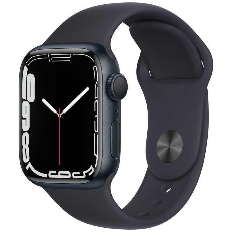 Apple Apple Watch Series 7 GPSモデル 45mm ミッドナイトアルミニウムケースとミッドナイトスポーツバンド MKN53J/A Apple Watch Apple Watch Series 7 スマートウォッチ本体の商品画像