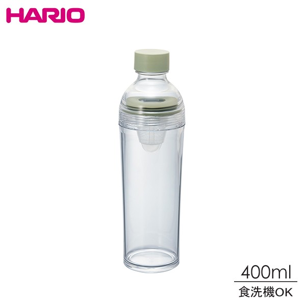 HARIO フィルターインボトル・ポータブル 0.4L（スモーキーグリーン） FIBP-40-SG 水筒の商品画像