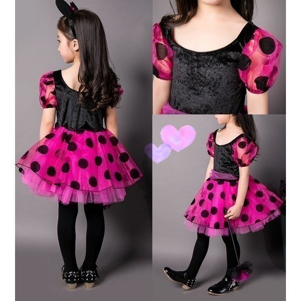  衣装 仮装 子供 コスチューム なりきり クリスマス プリンセス 女の子 ディズニー キッズ 子ども ミニー Disney ディズニー クリスマス プリンセス ミニーマウス ドット ピンク 90 95 100 110 120 130 140 姉妹コーデ