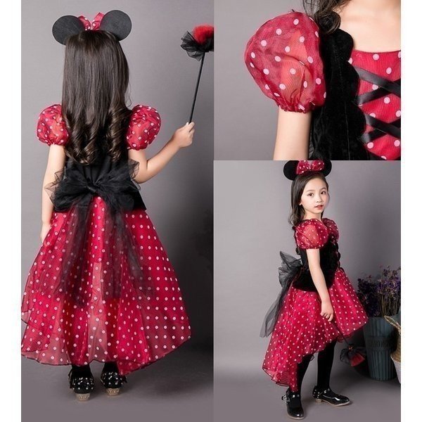  衣装 仮装 子供 コスチューム なりきり クリスマス プリンセス 女の子 ディズニー キッズ 子ども ミニー Disney ディズニー クリスマス プリンセス ミニーマウス ドット ピンク 90 95 100 110 120 130 140 姉妹コーデ