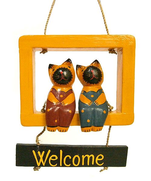 Welcome plate wellcome burr cat cup ru beige Asian miscellaneous goods burr miscellaneous goods 