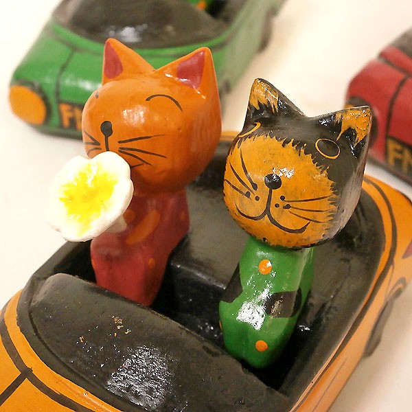  tree carving burr cat cup ru Drive car pair green ornament small articles present Asian burr Thai miscellaneous goods 