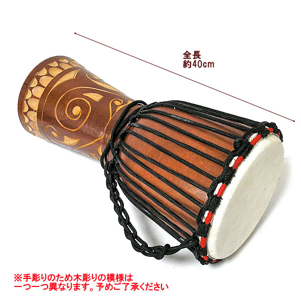  Jean be[ futoshi hand drum ] H.40cm tree carving Brown Asia. musical instruments Asian miscellaneous goods burr miscellaneous goods Thai miscellaneous goods Asian interior 
