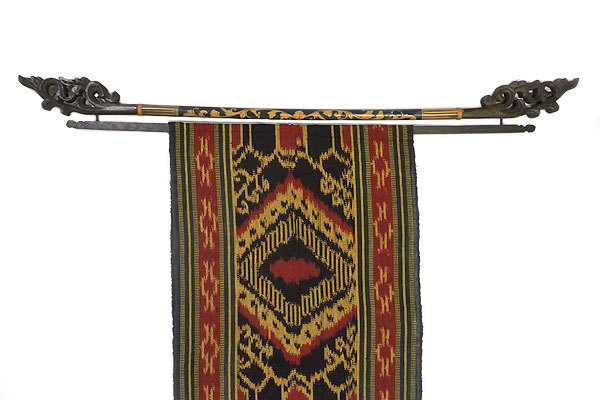  ikatto tapestry hanger double 90cm tree carving bamboo Asian miscellaneous goods burr miscellaneous goods Thai ethnic stylish tapestry 