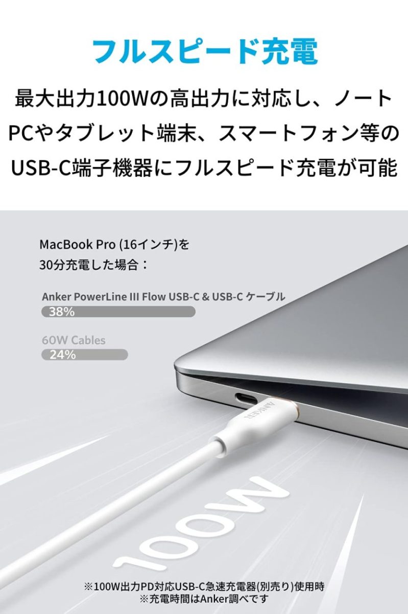 Anker PowerLine III Flow USB-C &amp; USB-C кабель Anker.. нет кабель PD соответствует силикон материалы принятие 100W Galaxy iPad Pro MacBookPro/Air разнообразные соответствует якорь 