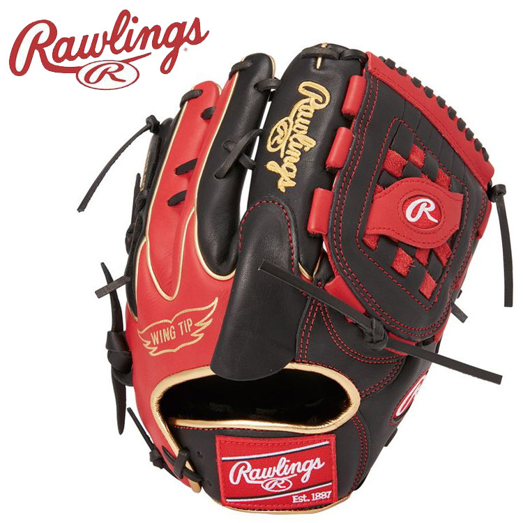 Rawlings HOHR MLB COLOR SYNC 投手 右投 （ブラック/スカーレット） GR3HMA15W-BSC HOH 軟式グローブの商品画像