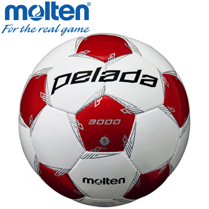 molten ペレーダ3000 5号球 F5L3000-WR （ホワイト/メタリックレッド） pelada pelada 3000 サッカーボールの商品画像