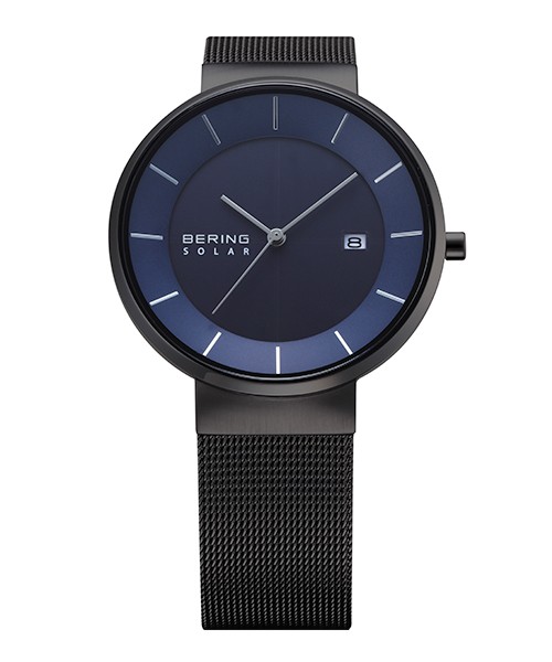 BERING SOLAR ネイビー メッシュバンド BERING ベーリング メタルバンド ソーラー 腕時計 Scandinavian