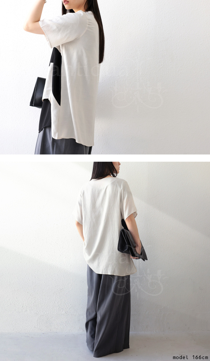  chiffon switch . deformation tops lady's tops short sleeves * repeated repeated ..80pt mail service possible 