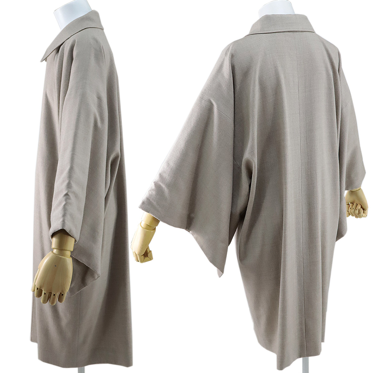  angle sleeve coat -59C- men's Japanese clothes coat wool 100% beige M-size